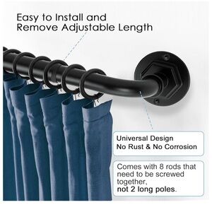 Elegant Black Curtain Rod Set